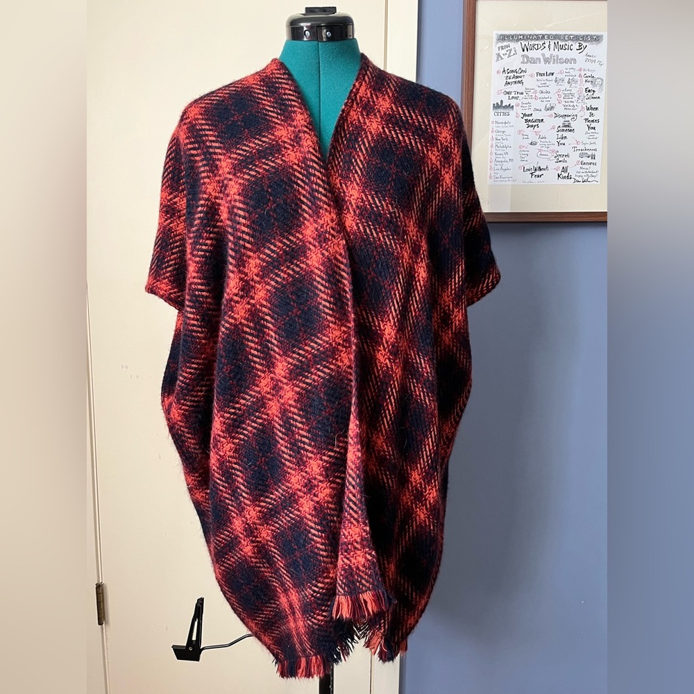 LOFT brand plaid poncho. In perfect condition; worn once.